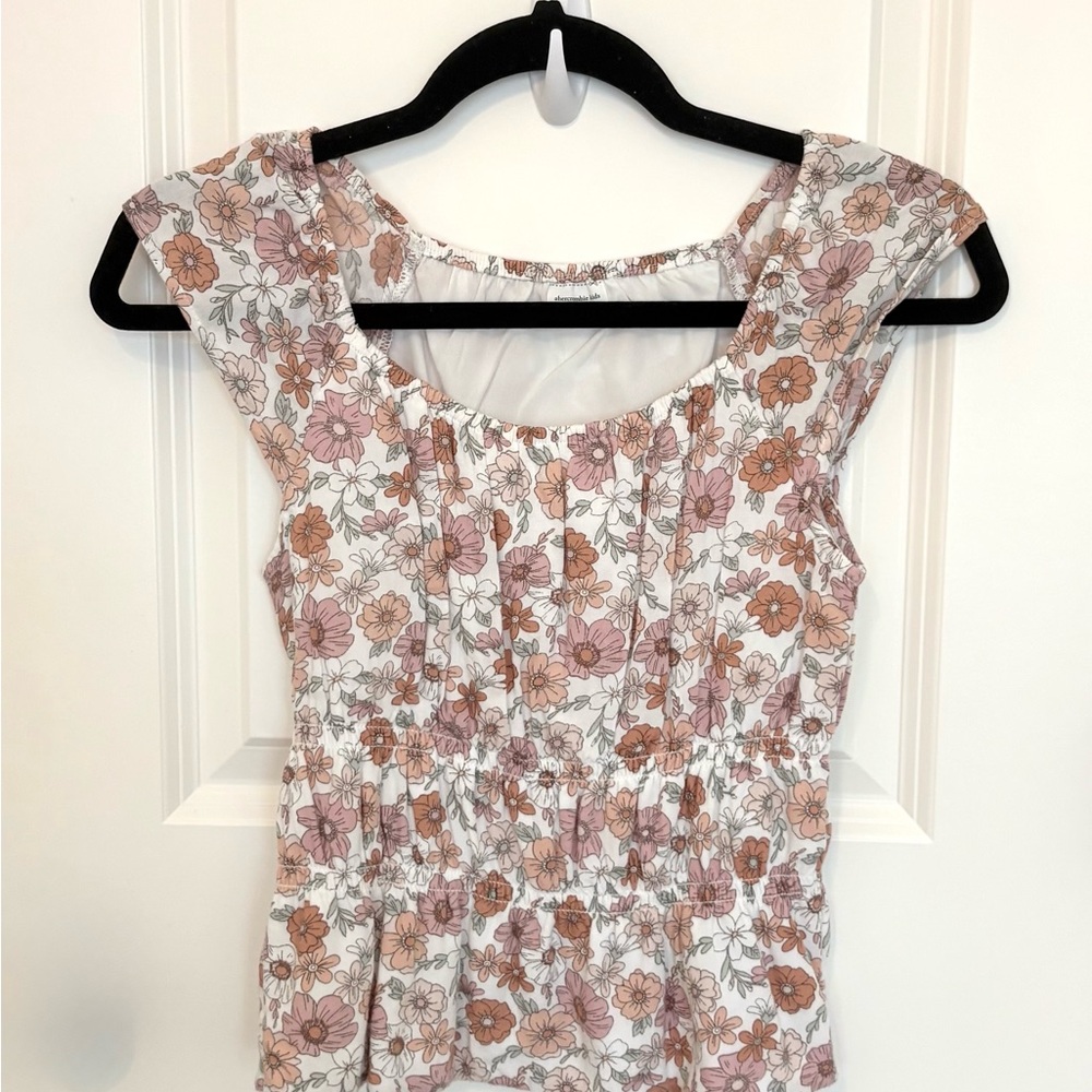 Abercrombie Kids Floral Blouse in Pink and Orange